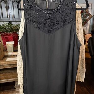 Torrid Black Sequin Embellished Top
